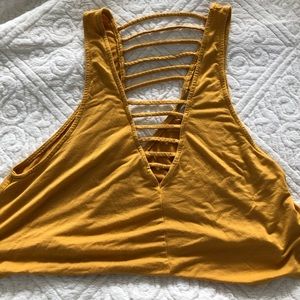 Yellow Lucy Love crop top